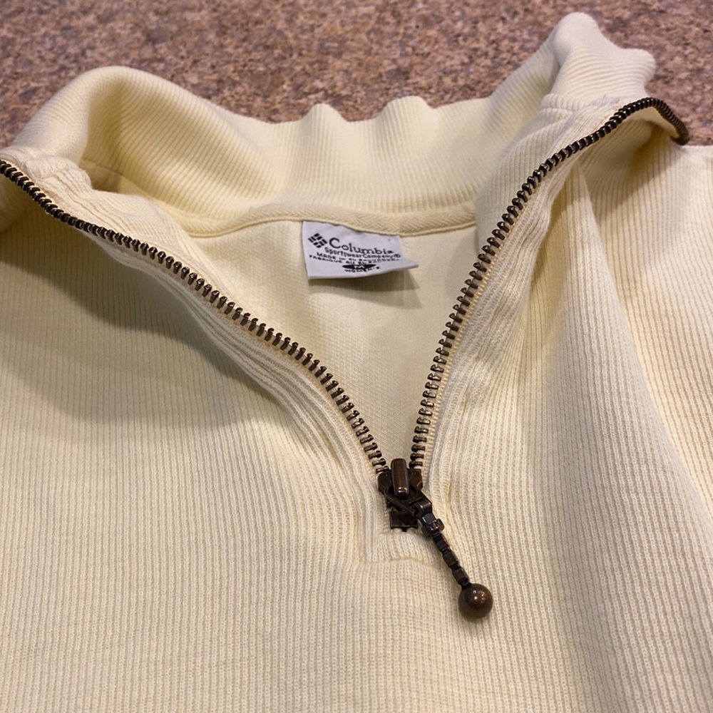 Columbia Yellow Partial Zip Pullover Top Medium S… - image 4